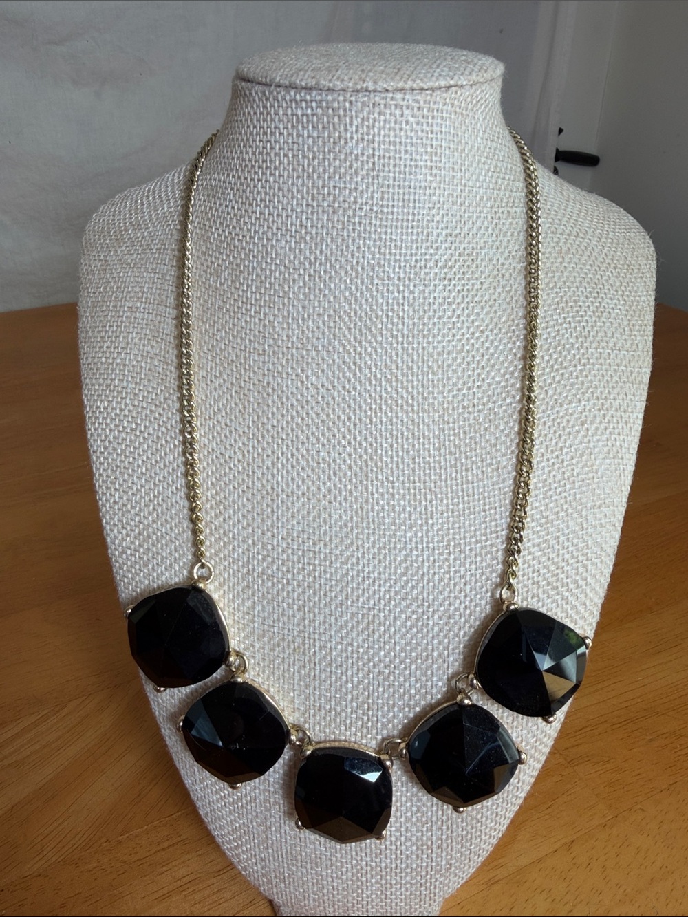 The Limited Gold-Tone Necklace with Black Stones